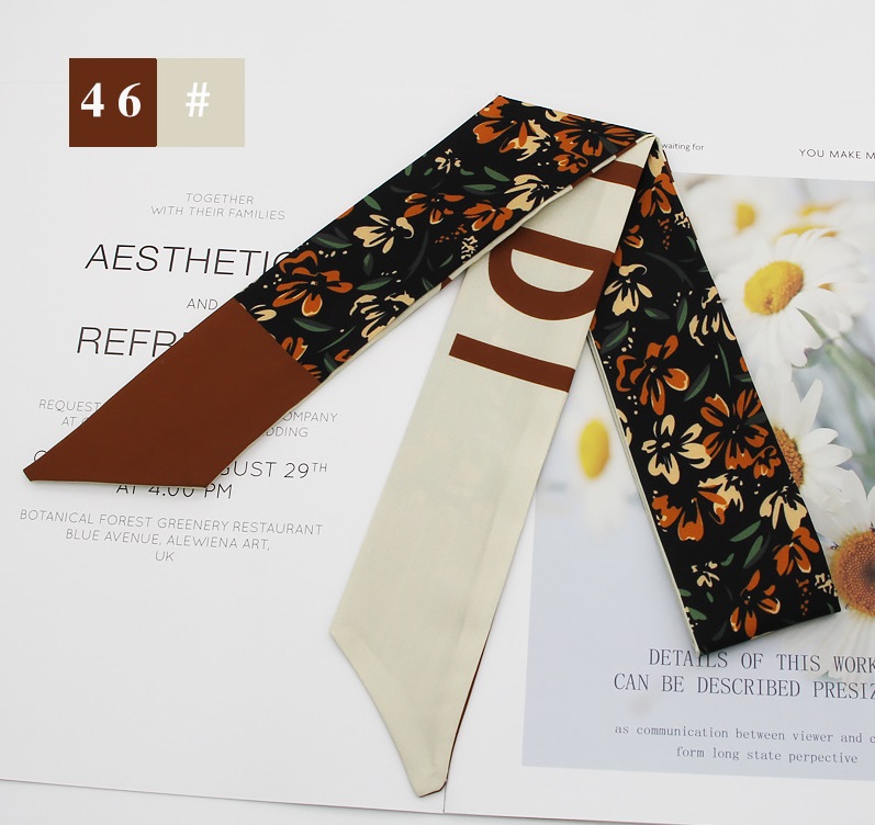 Mode Neue Art Obstblume Lange Krawatte Haar Seidenschal Stirnband display picture 47