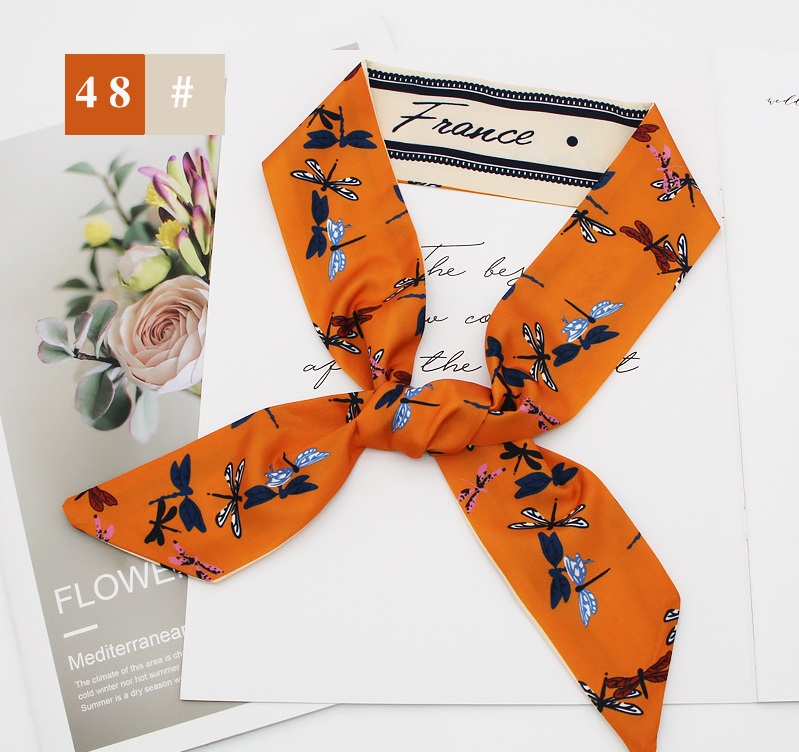 Mode Neue Art Obstblume Lange Krawatte Haar Seidenschal Stirnband display picture 50