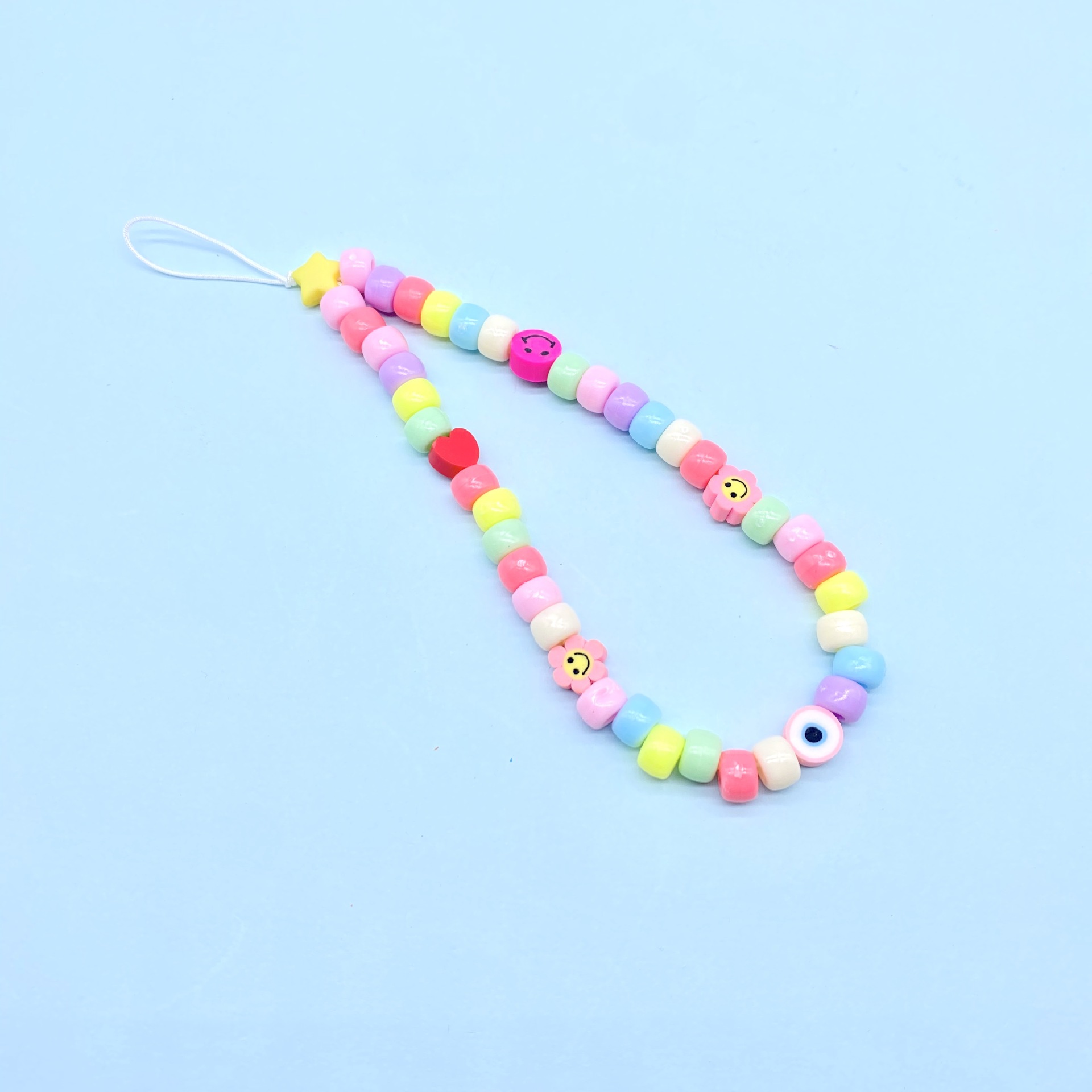 New Bohemian Style Simple Lanyard Smiley Soft Ceramic Acrylic Mobile Phone Chain display picture 3