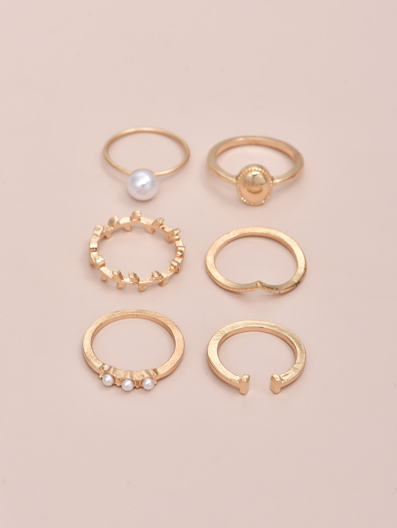 Fashion Simple Style Pearl Ring Set display picture 1
