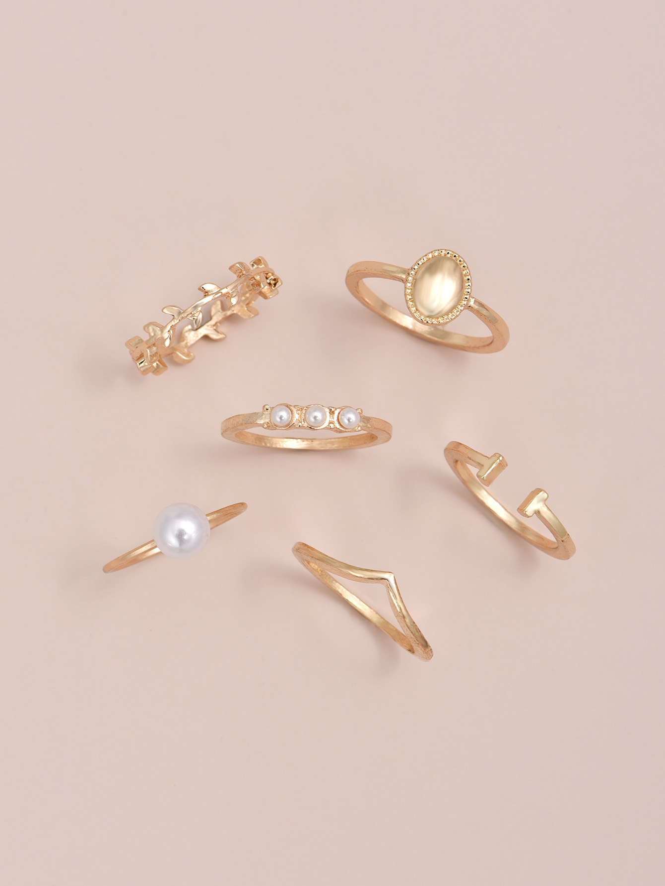 Fashion Simple Style Pearl Ring Set display picture 3