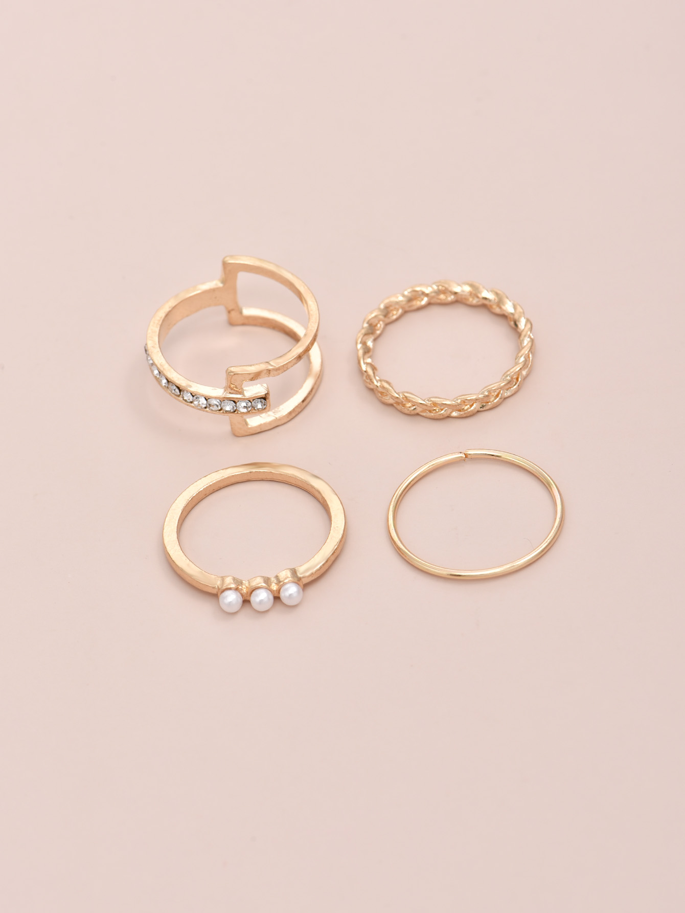 Korean Fashion Simple Style New Sweet Four-piece Ring Set display picture 1