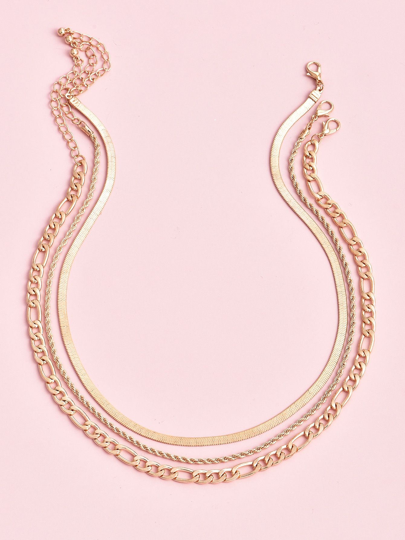 Fashion Twist Flat Snake Chain Multi-layer Necklace display picture 1