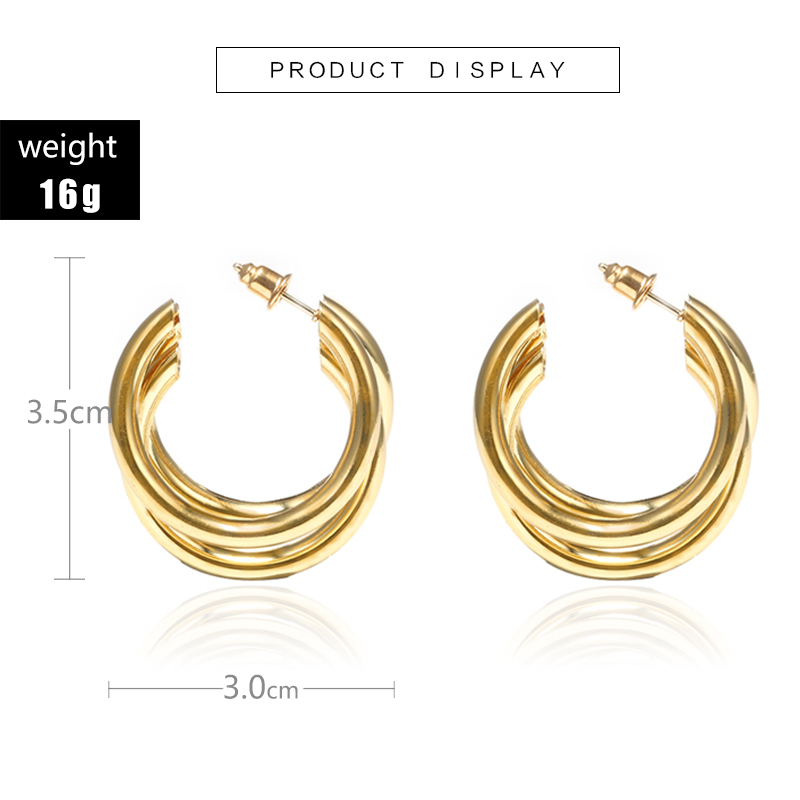 Fashion Simple C-shaped Semicircular Geometric Stud Earrings display picture 8