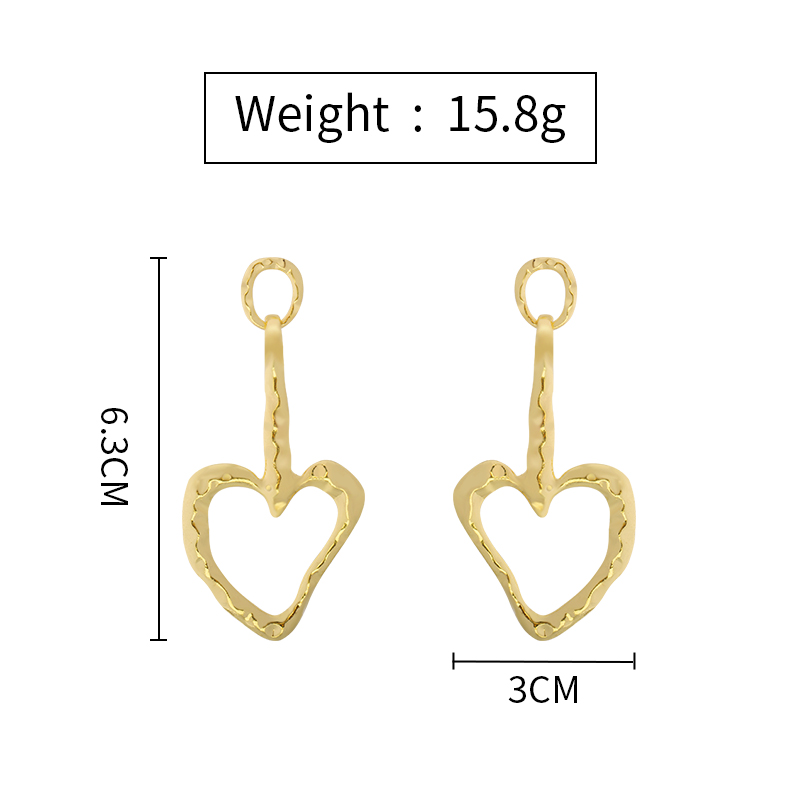 Wholesale Fashion Peach Heart Earrings display picture 5