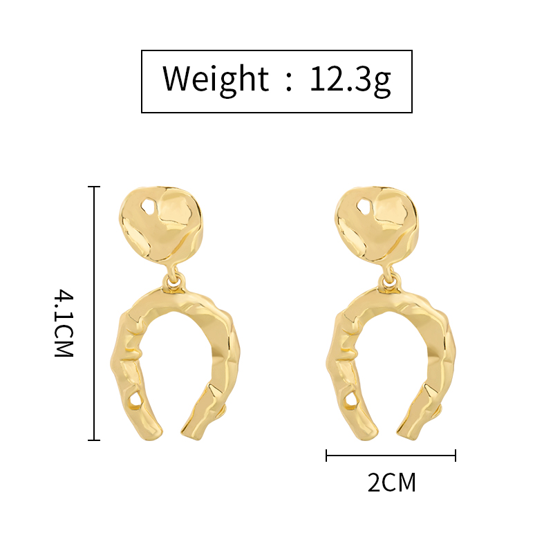 Fashion Geometric U-shaped Metal Earrings display picture 5