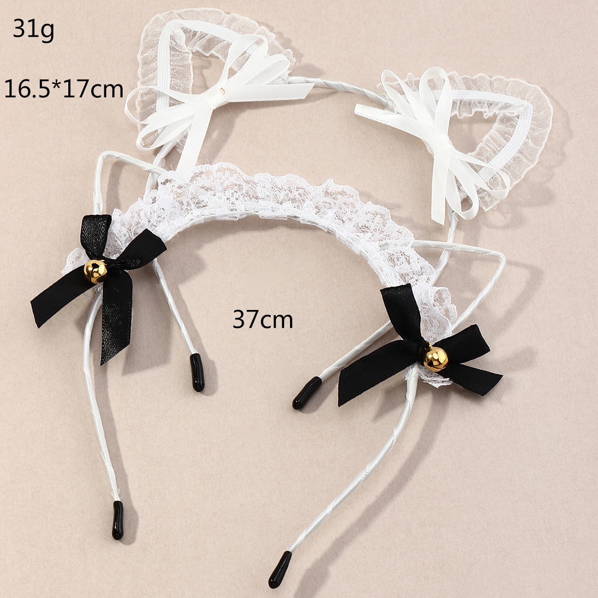 Korean Fashion Simple New Style Cat Ear Lace Headband Set display picture 4