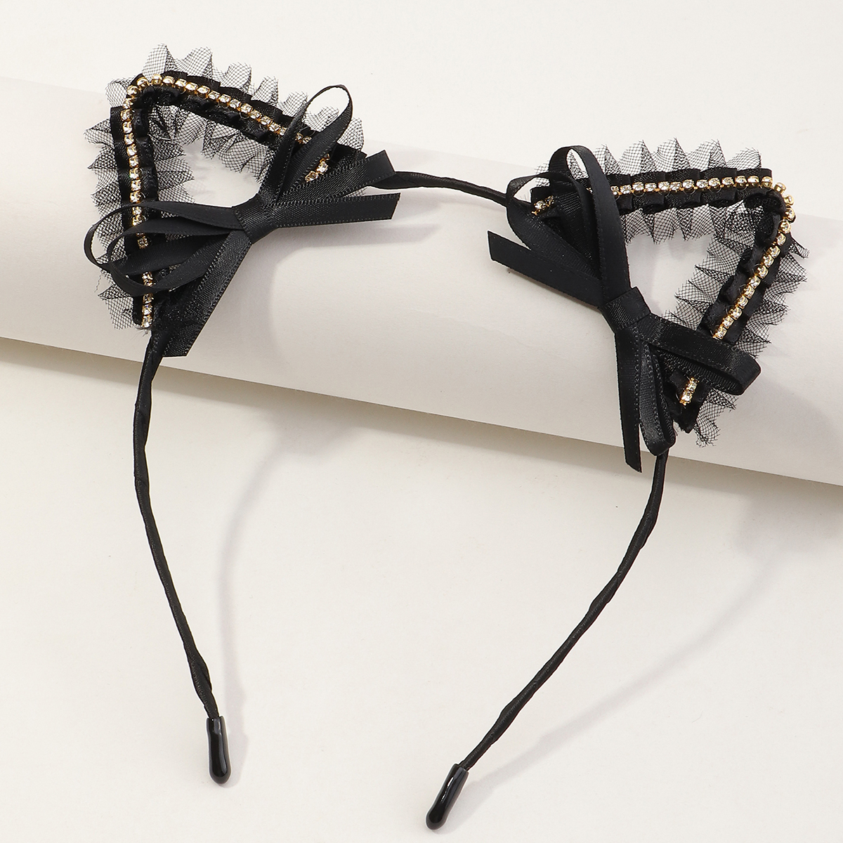 Fashion Korean Cute New Style Black Cat Bunny Ears Headband Set display picture 2