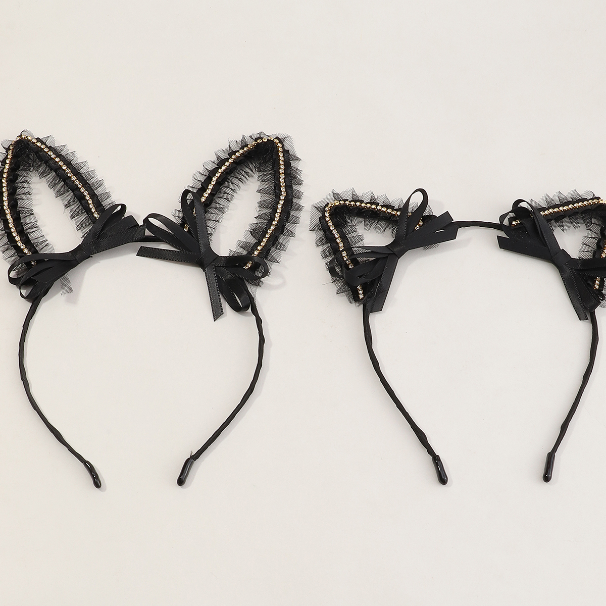 Mode Koreanischen Niedlichen Neuen Stil Schwarze Katze Hasenohren Stirnband Set display picture 3