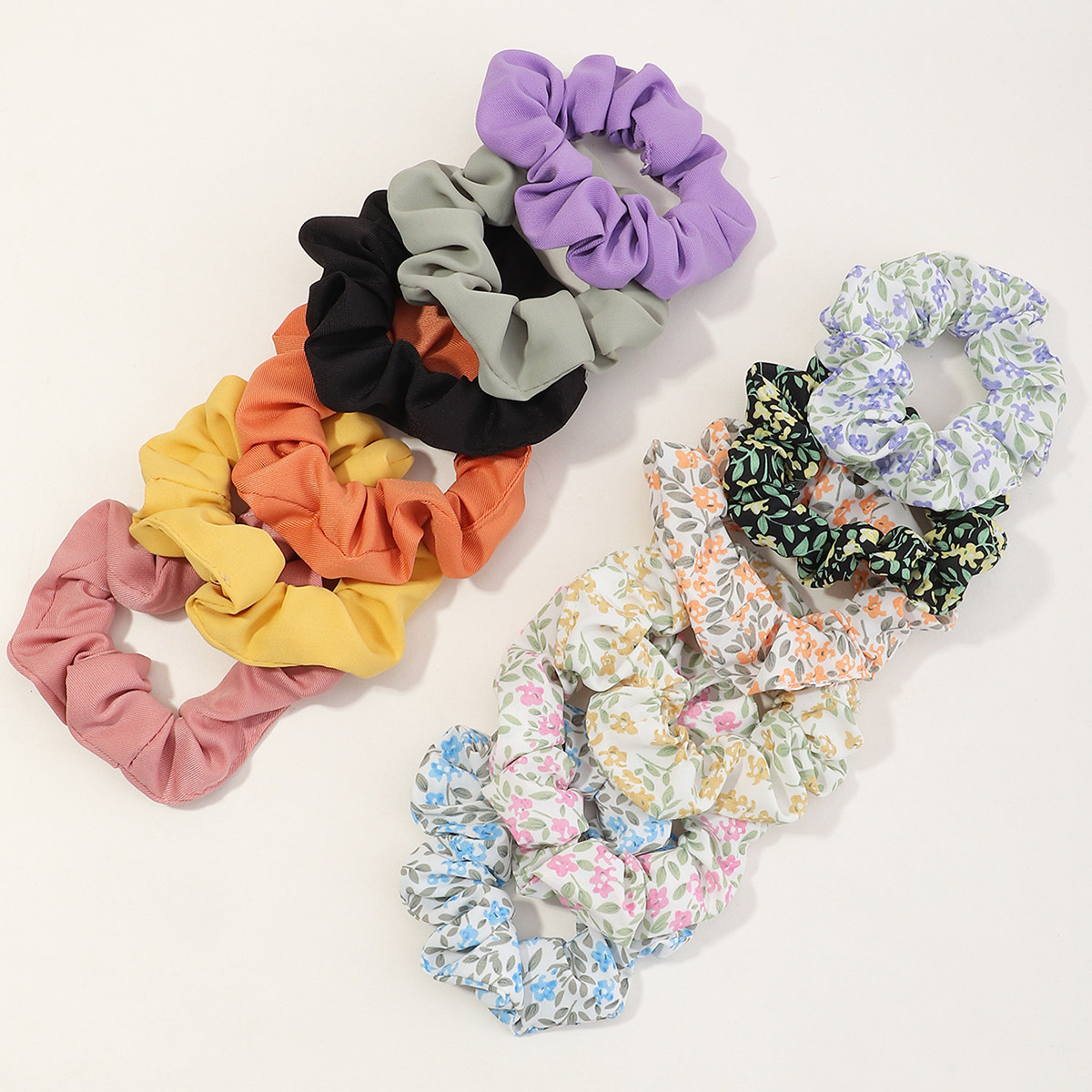 Korean Fashion New Style Simple Flower Hair Scrunchies Set display picture 1