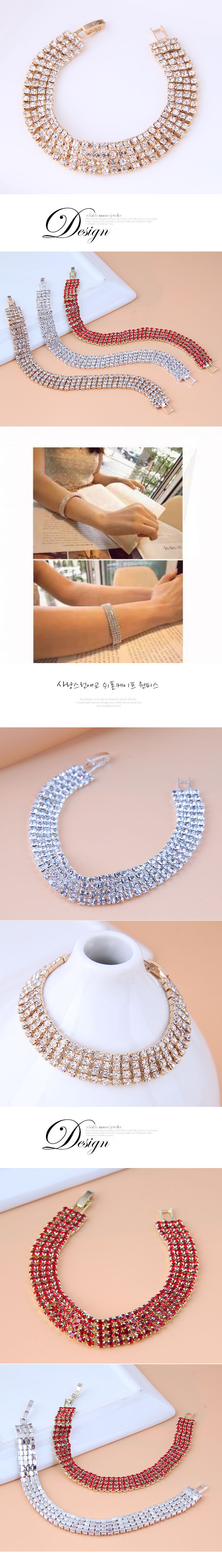 Korean Rhinestone Alloy Bracelet Wholesale display picture 1