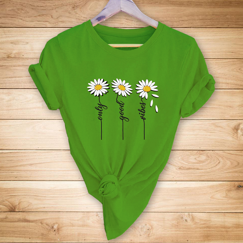 Fashion New Style Flower Print T-shirt display picture 6