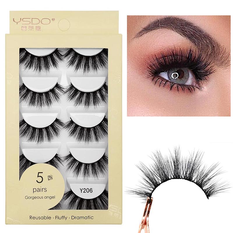 Wholesale 5 Pairs Of Thick False Eyelashes display picture 1