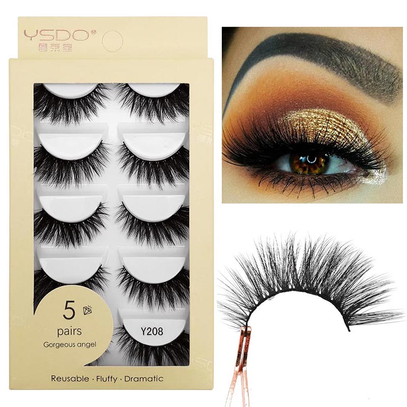 Wholesale Natural Thick 5 Pairs Of False Eyelashes display picture 1