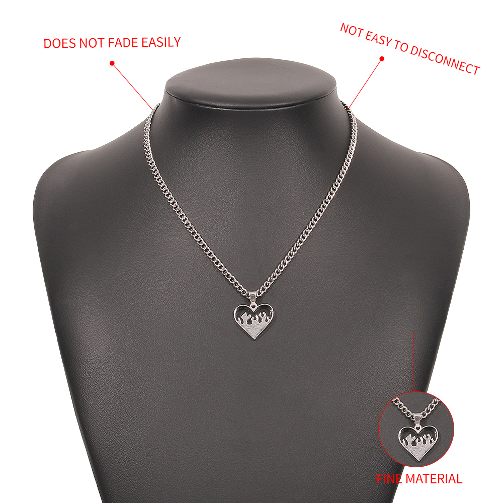 Hip Hop Heart Pendent Alloy Necklace display picture 4