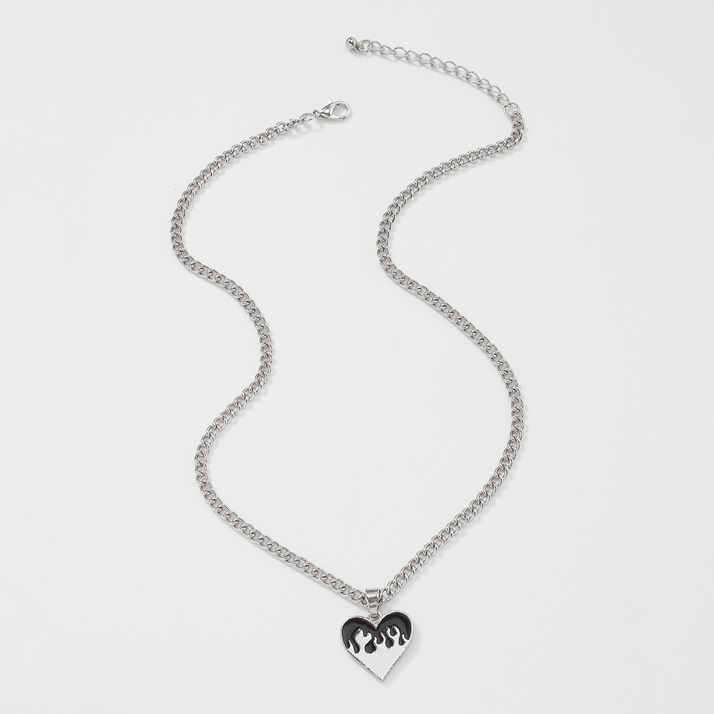 Hip Hop Heart Pendent Alloy Necklace display picture 5