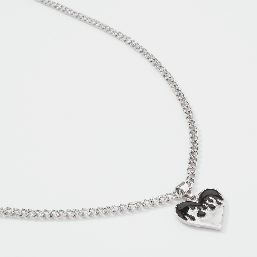 Hip Hop Heart Pendent Alloy Necklace display picture 6