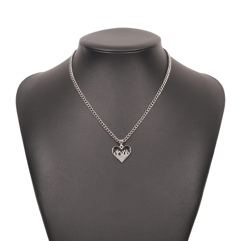 Hip Hop Heart Pendent Alloy Necklace display picture 7