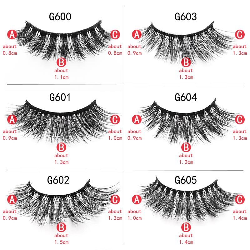 Wholesale 10 Pairs Of Natural Thick Mink False Eyelashes display picture 1
