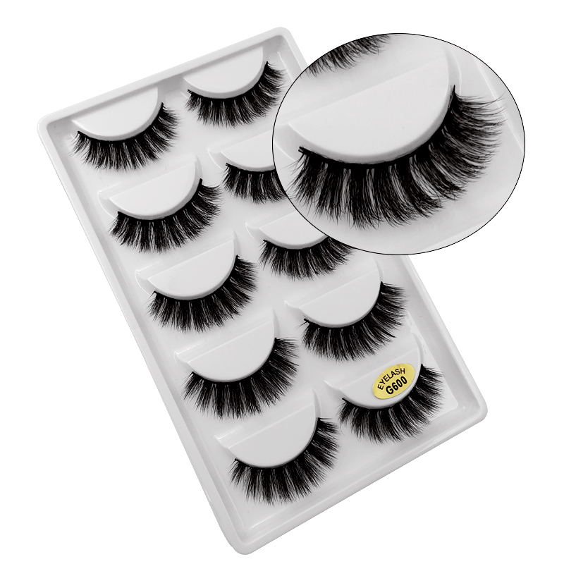 Wholesale 10 Pairs Of Natural Thick Mink False Eyelashes display picture 4