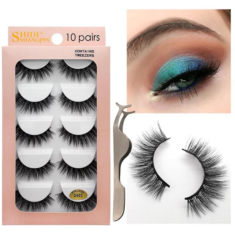 Wholesale 10 Pairs Of Natural Thick Mink False Eyelashes display picture 11