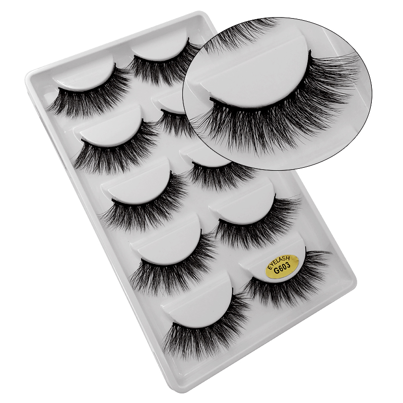 Wholesale 10 Pairs Of Natural Thick Mink False Eyelashes display picture 13