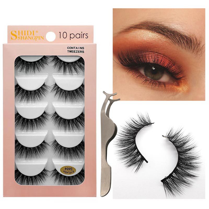 Wholesale 10 Pairs Of Natural Thick Mink False Eyelashes display picture 14
