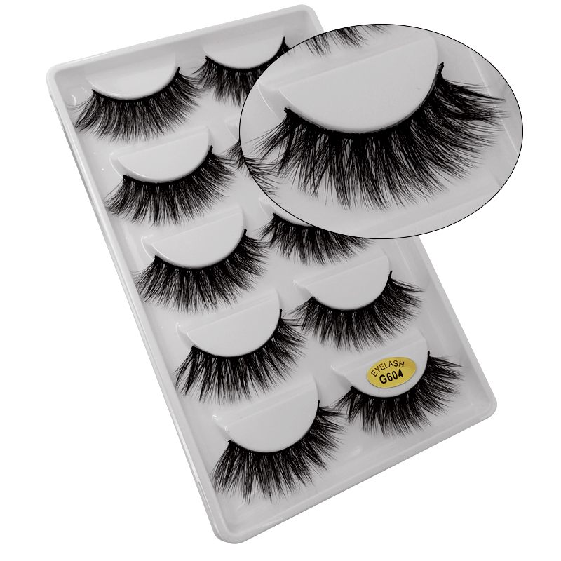 Wholesale 10 Pairs Of Natural Thick Mink False Eyelashes display picture 16