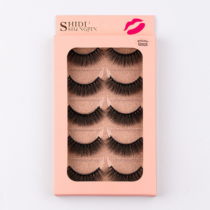 5 Pairs Of Thick False Eyelashes Wholesale display picture 1