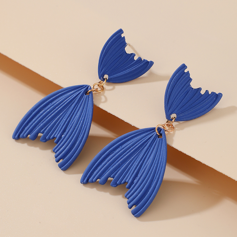 New Blue Fishtail Irregular Alloy Earrings display picture 1
