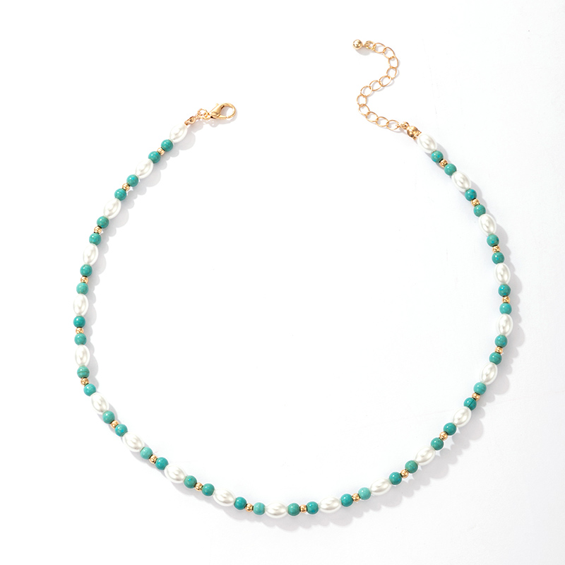 Simple Contrast Color Pearl Necklace Wholesale display picture 2
