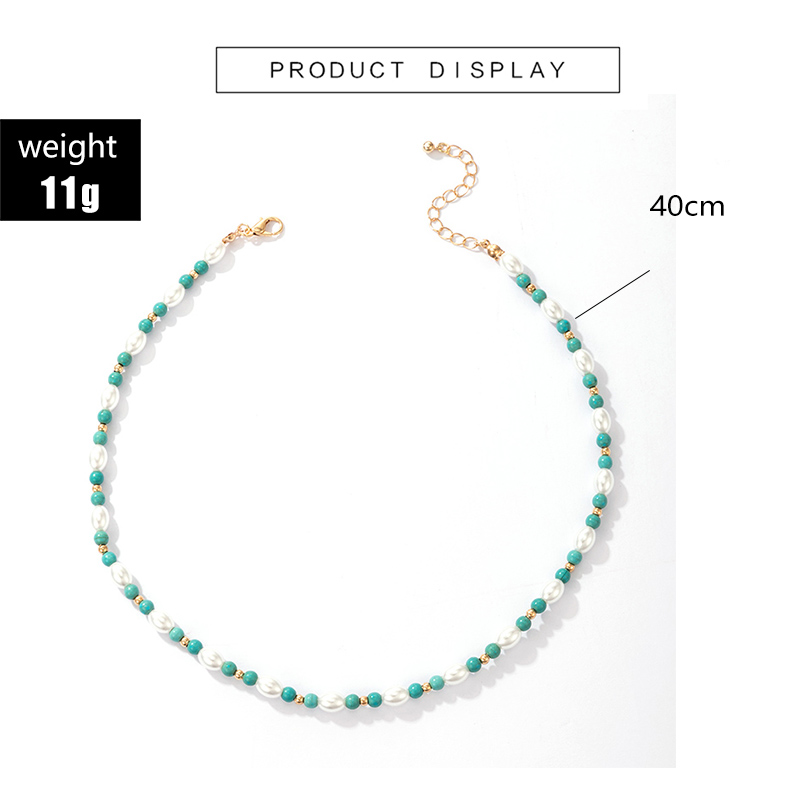Simple Contrast Color Pearl Necklace Wholesale display picture 7
