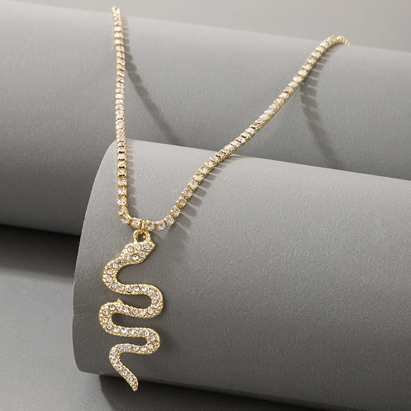 New Simple Diamond Snake-shaped Pendant Anklet display picture 1