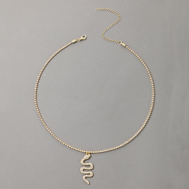 Nouveau Bracelet De Cheville Pendentif En Forme De Serpent En Diamant Simple display picture 4
