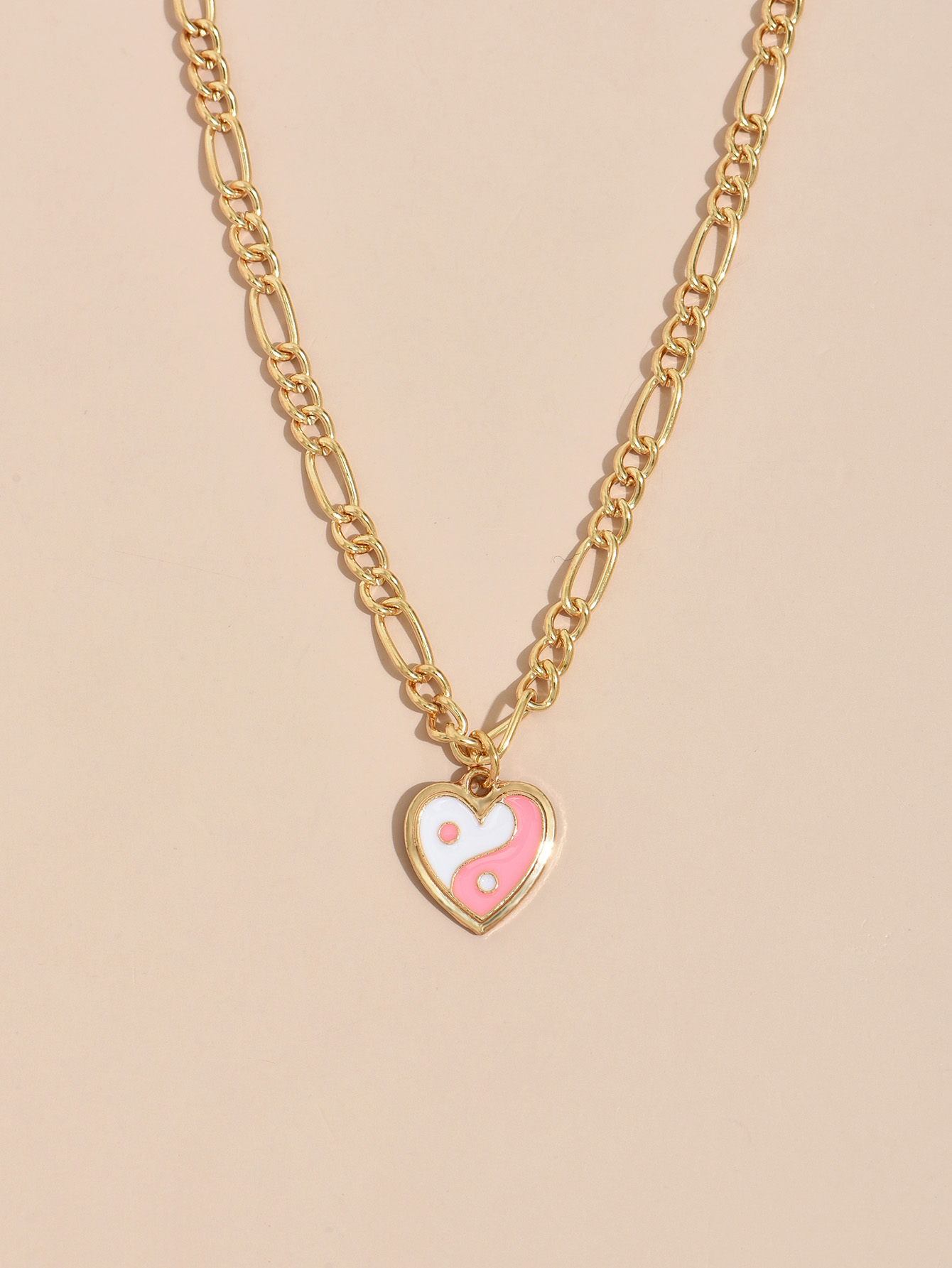 Wholesale Jewelry Simple Heart Dripping Oil Gossip Necklace Nihaojewelry display picture 5