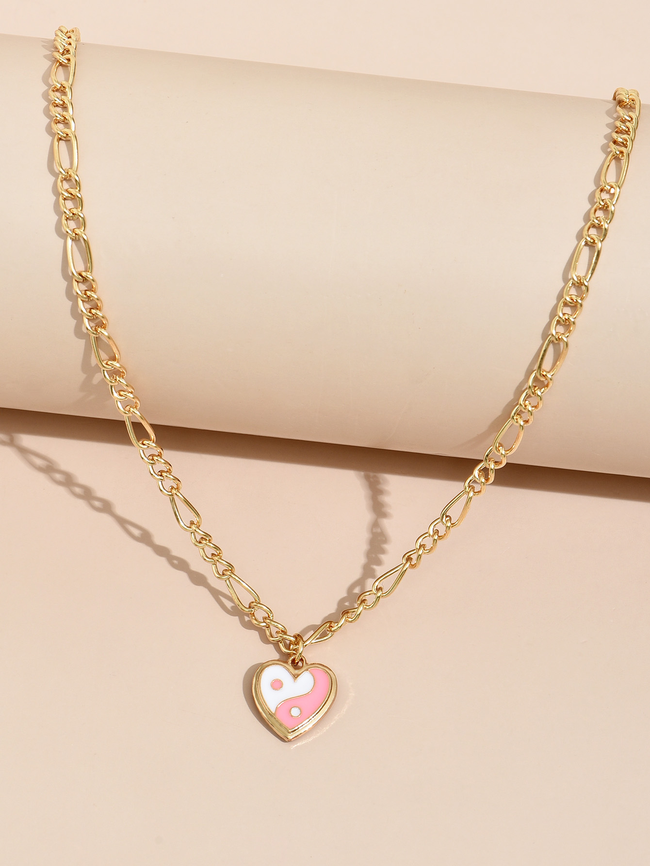 Wholesale Jewelry Simple Heart Dripping Oil Gossip Necklace Nihaojewelry display picture 6