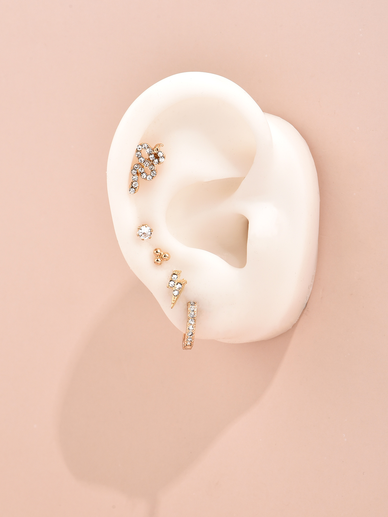 Korean Simple Geometric Diamond Ear Clip Set display picture 1