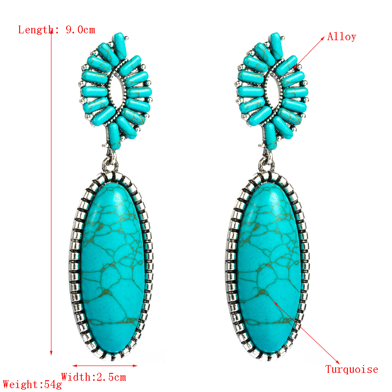 Simple Turquoise Drop Earrings Wholesale display picture 1