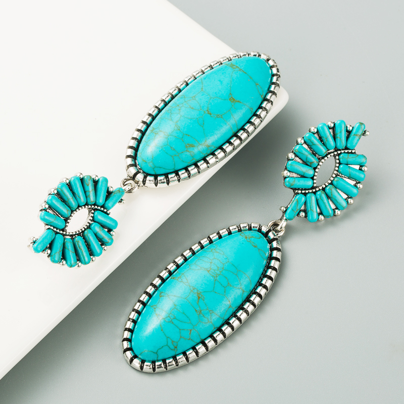 Simple Turquoise Drop Earrings Wholesale display picture 3