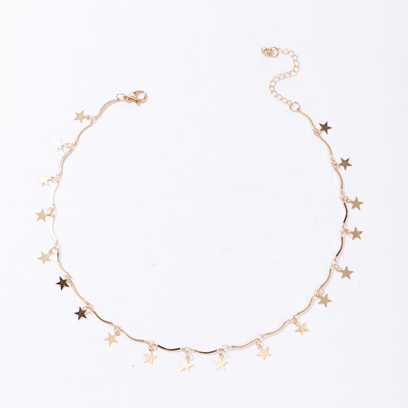 New Simple Golden Five-pointed Star Tassel Necklace display picture 1