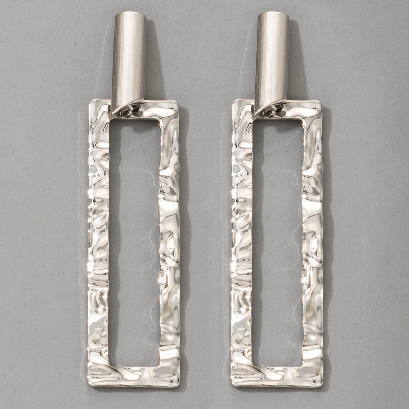 Punk Metal Silver Geometric Earrings Wholesale display picture 4