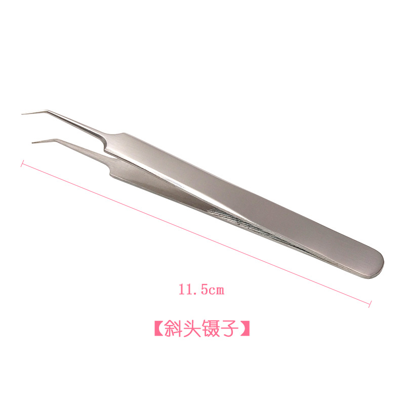 Simple Stainless Steel Stick False Eyelashes Elbow Tweezers display picture 4