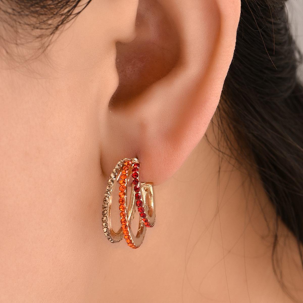 Fashion Multi-layer Metal Hoop C-shaped Earrings display picture 6
