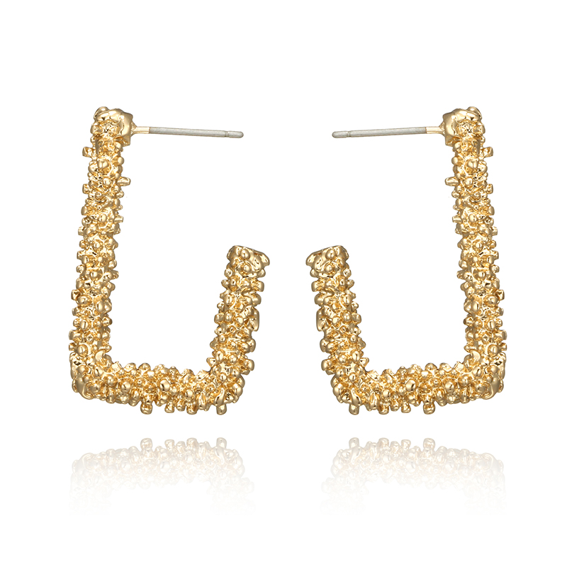 Simple Geometric Irregular Gold Earrings display picture 1