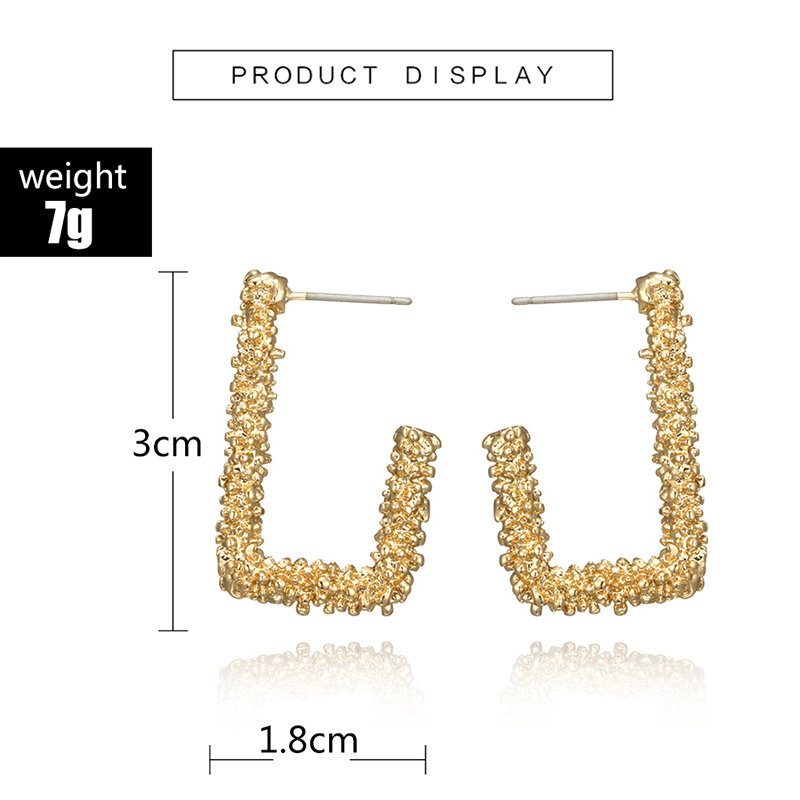 Simple Geometric Irregular Gold Earrings display picture 2