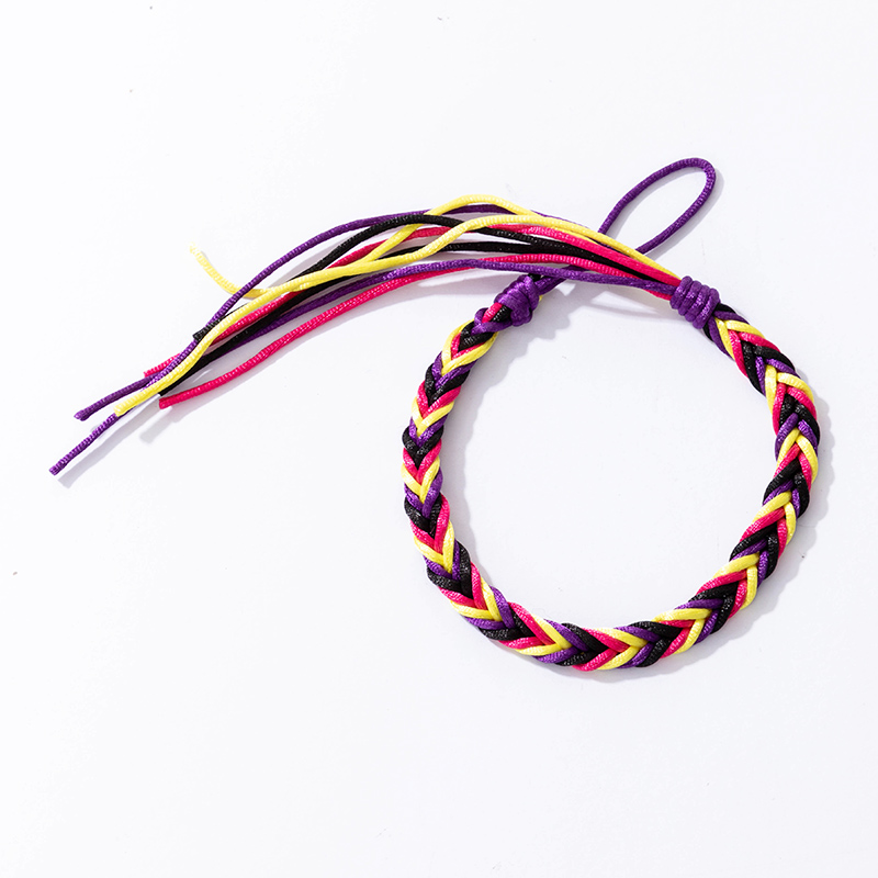 Simple Handmade Rope Color Contrast Braided Bracelet display picture 1