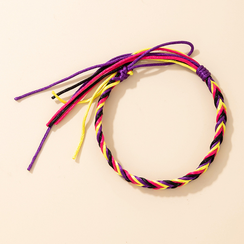 Simple Handmade Rope Color Contrast Braided Bracelet display picture 3