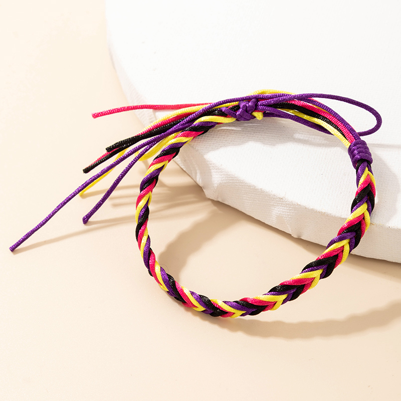 Simple Handmade Rope Color Contrast Braided Bracelet display picture 4