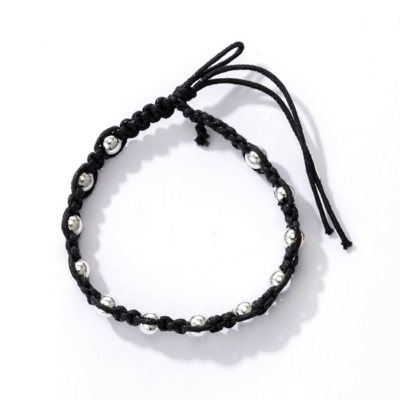Simple Black String Bead Handmade Bracelet display picture 1