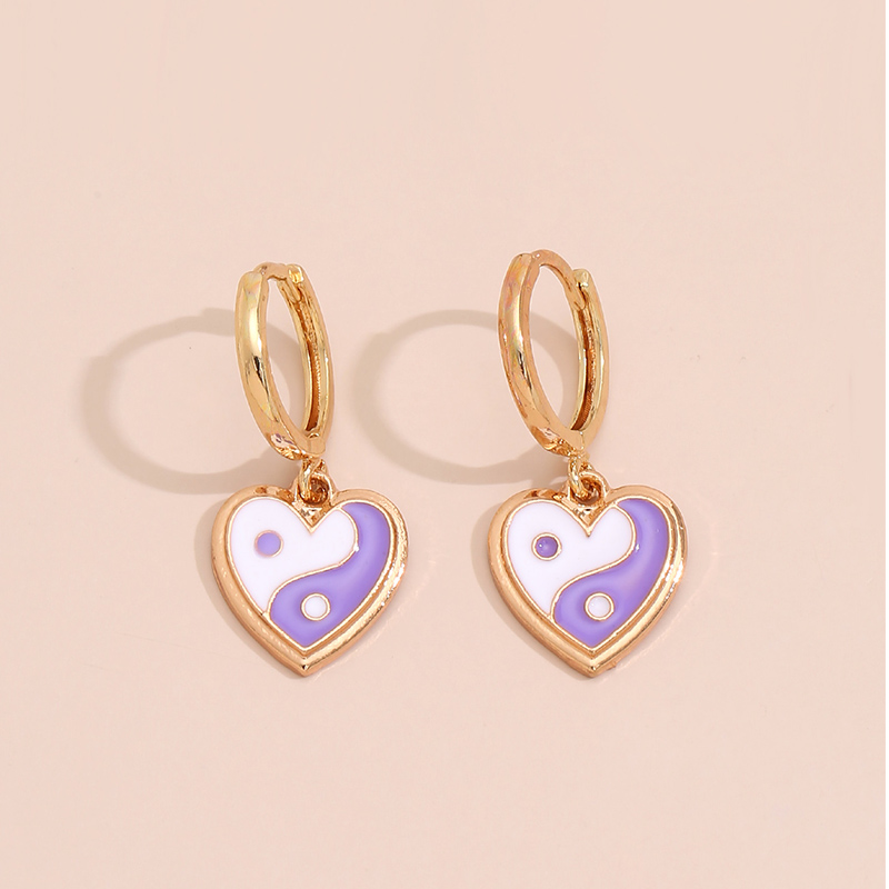 Wholesale Jewelry Dripping Heart Two-piece Earrings Nihaojewelry display picture 5